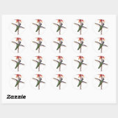 Sticker Rond Ailes de colibri (Feuille)