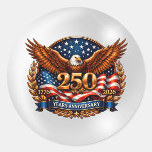 Sticker Rond Ailes de liberté en cuivre patriotique Emblème