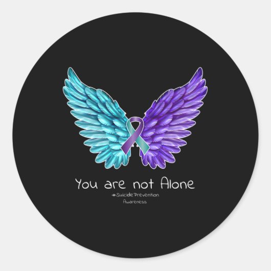 Sticker Rond Ailes de prévention du suicide et sensibilisation  (Devant)