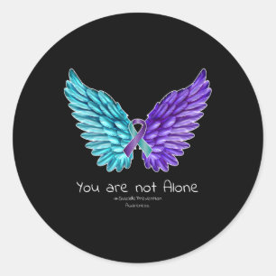 Sticker Rond Ailes de prévention du suicide et sensibilisation