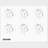 Sticker Rond Ailes émergentes - Papillon caché (Feuille)
