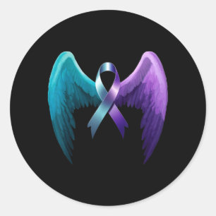 Sticker Rond Ailes pour la sensibilisation à la prévention Sant
