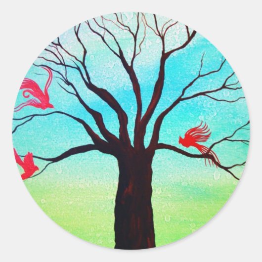 Sticker Rond Ailes rouges (Devant)