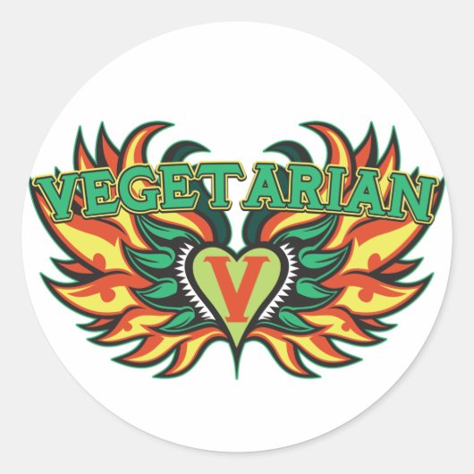 Sticker Rond Ailes végétales (Devant)