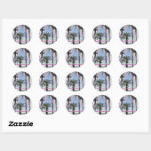 Sticker Rond Aimant de palmier néon (Feuille)
