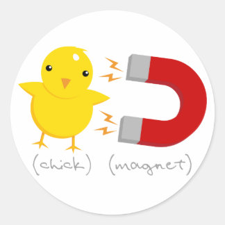 Sticker Rond Aimant de poussin !