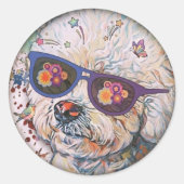 Sticker Rond Aimant flexible Hippie 'Chon (Devant)