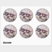 Sticker Rond Aimant flexible Hippie 'Chon (Feuille)