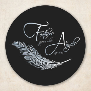 Sticker Rond Aimant Plumes Apparaissent Quand Les Anges Sont Pr