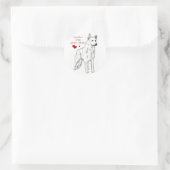 Sticker Rond Aimé Par Un Berger Allemand Blanc (Sac)