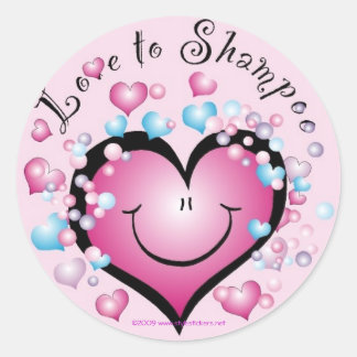 Sticker Rond AIMER au shampooing ©StyleStickers™