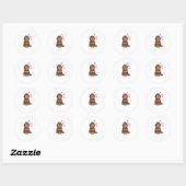 Sticker Rond Aimer Chocolat Phantom Cockapoo Cavapoo Chien (Feuille)