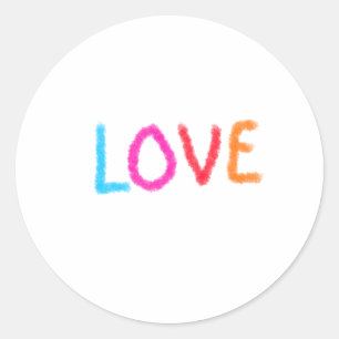 Sticker Rond Aimer fierté arc en ciel aquarelle LGBTQ Juin mode