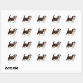 Sticker Rond Aimer Havanais Chocolat Chien Chien Chien Brown Bo (Feuille)