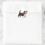 Sticker Rond Aimer Havanais Chocolat Chien Chien Chien Brown Bo (Sac)