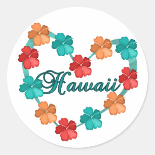 Sticker Rond Aimer Hawaii