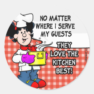 Sticker Rond Aimer La Cuisine Le Mieux