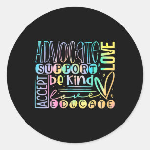 Sticker Rond Aimer l'avocat Soutien Accepter être gentil