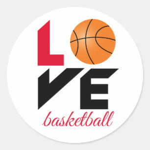 Sticker Rond Aimer le basket-ball