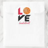 Sticker Rond Aimer le basket-ball (Sac)