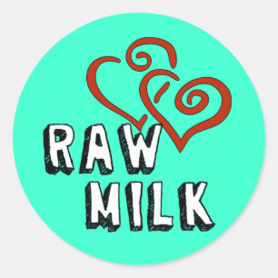 Sticker Rond Aimer le lait cru