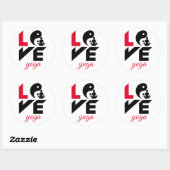 Sticker Rond Aimer le yoga (Feuille)