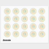 Sticker Rond Aimer Machine à coudre Pastel Jaune (Feuille)