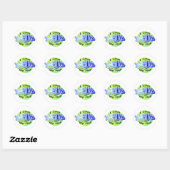 Sticker Rond Aimer mon poisson (Feuille)
