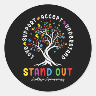 Sticker Rond Aimer Support Accepter Comprendre Sensibilisation 