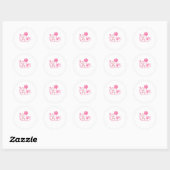 Sticker Rond AIMER Tournesol rose Ruban Cancer du sein Awa (Feuille)