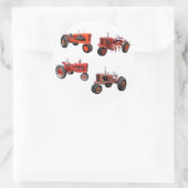 Sticker Rond Aimez Ces Vieux Tracteurs Rouges (Sac)
