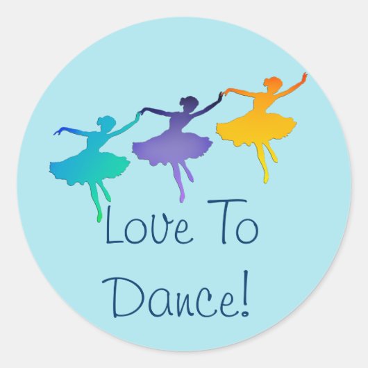 Sticker Rond Aimez Danser ! (Trois Ballerinas) (Devant)