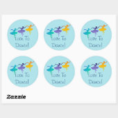 Sticker Rond Aimez Danser ! (Trois Ballerinas) (Feuille)