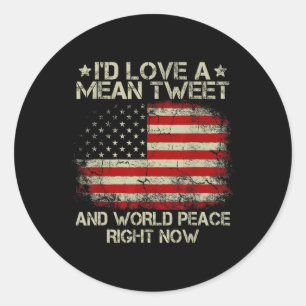 Sticker Rond Aimez Le Moyenne Tweet Et La Paix Mondiale En Ce M