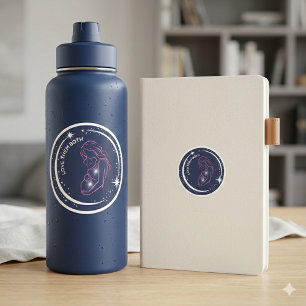 Sticker Rond Aimez les deux Pro-vie Mère enceinte céleste 