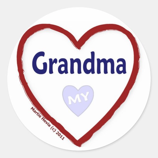 Sticker Rond Aimez ma grand-mère (Devant)