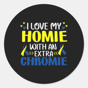 Sticker Rond Aimez Ma Maison Avec Une Trisomie Chromie Suppléme