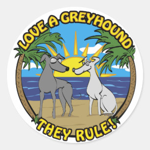 STICKER ROND AIMEZ UNE GREYHOUND QU'ILS GOUVERNENT !