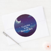 Sticker Rond Aimez-vous à la Lune et à l'arrière, (Enveloppe)