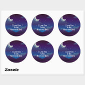 Sticker Rond Aimez-vous à la Lune et à l'arrière, (Feuille)