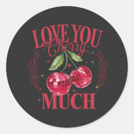 Sticker Rond Aimez-vous beaucoup Cherry