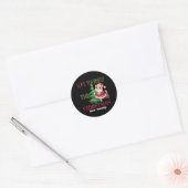 Sticker Rond Aimez-vous ce Noël Chat de Noël Mignon (Enveloppe)
