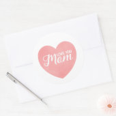 Sticker Rond Aimez-vous maman texte, la conception du coeur de  (Enveloppe)