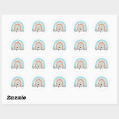 Sticker Rond Aimez-vous plus Rainbow Heart Blue Peach (Feuille)