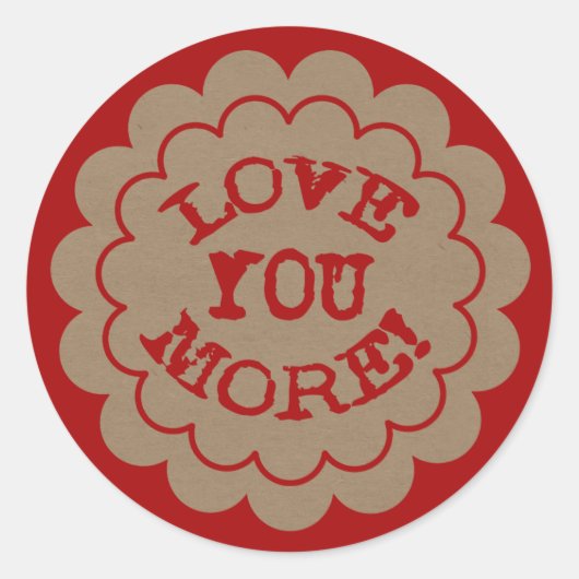 Sticker Rond Aimez-Vous Plus Scaloped Edge rond Sticker, Glossy (Devant)