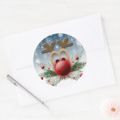 Sticker Rond Ainsi Il Glisse Noël Noël Noël Rennes (Enveloppe)