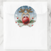 Sticker Rond Ainsi Il Glisse Noël Noël Noël Rennes (Sac)