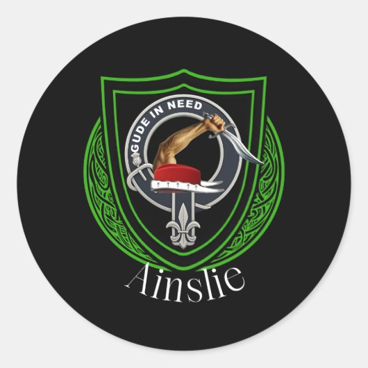 Sticker Rond Ainslie Scottish Clan Crest (Devant)