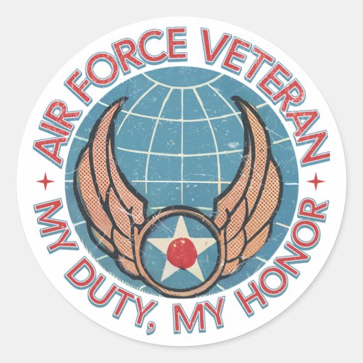 Sticker Rond Air Force Veteran (Devant)