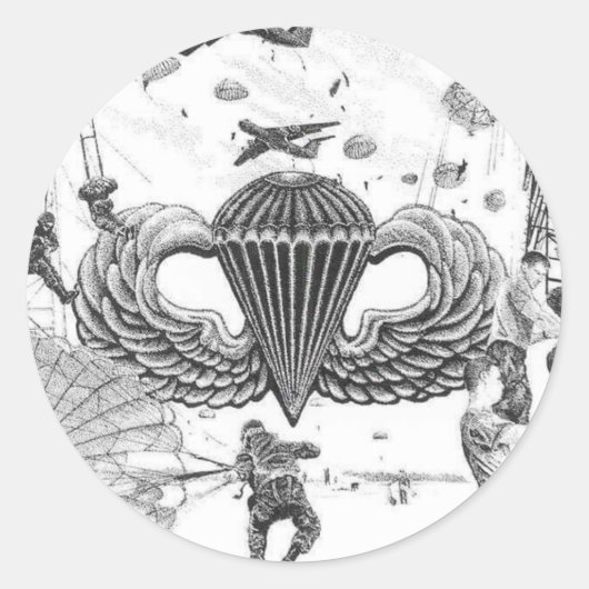 Sticker Rond Airborne Tout Le Chemin ! (Devant)